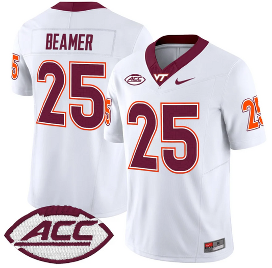 Frank Beamer Jersey #25 Virginia Tech Hokies Vapor Limited College Football White