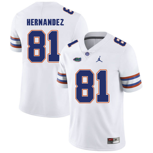 Florida Gators #81 Aaron Hernandez NCAA Football Jersey White Logo Patch