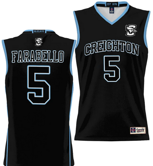 Francisco Farabello Jersey #5 Creighton Bluejays College NIL Basketball Lightweight