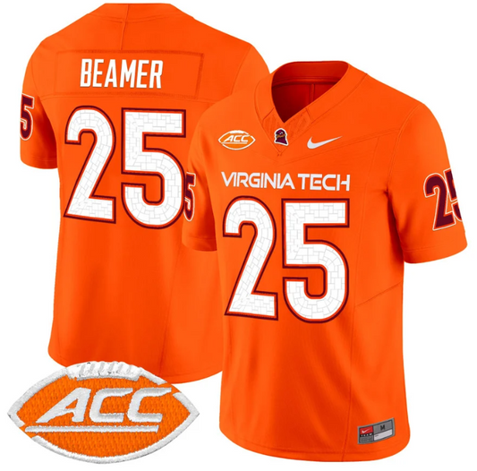 Frank Beamer Jersey #25 Virginia Tech Hokies Vapor Limited College Football Orange
