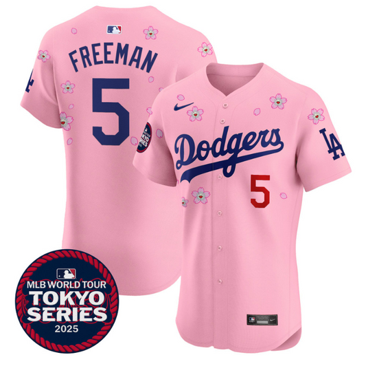Freddie Freeman Jersey #5 Dodgers Tokyo Series 2025 Vapor Premier Elite Stitched Cherry Blossom