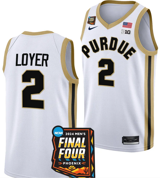 Fletcher Loyer Jersey #2 Purdue Boilermakers 2024 NCAA March Madness Final Four Basketball White