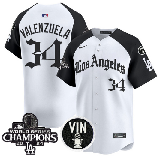Fernando Valenzuela Jersey #34 Dodgers 2025 LA Gothic Style Vapor Premier Limited Stitched Alternate