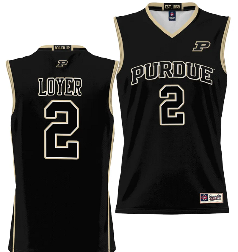 Fletcher Loyer Jersey #2 Purdue Boilermakers NIL College Basketball Lightweight Black