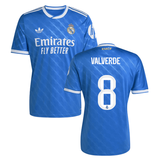 Federico Valverde #8 Real Madrid 2025-26 Third Match Jersey – Blue
