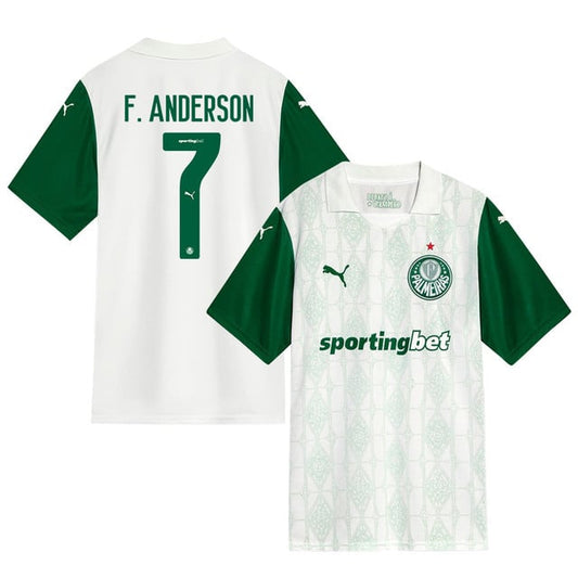 Felipe Anderson #7 Palmeiras 2025-26 Away Match Jersey – White