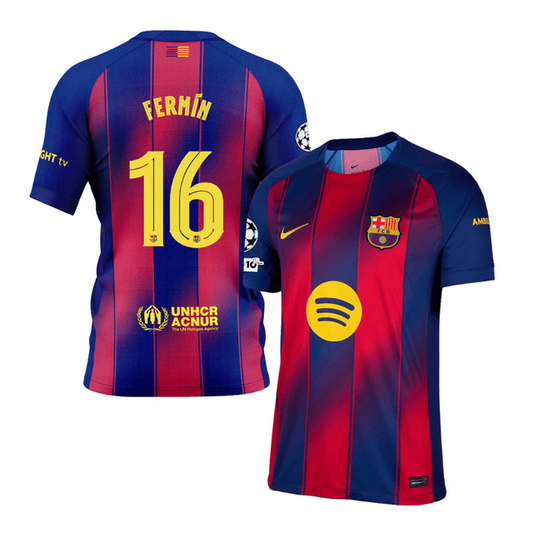 Fermin Lopez 16 Barcelona 2025-26 Home Jersey – Scarlet