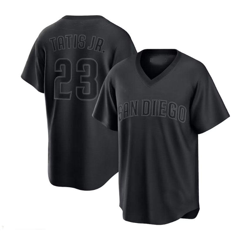 San Diego Padres #23 Fernando Tatís Jr. Pitch Black Fashion Replica Player Jersey - Black Baseball Jerseys