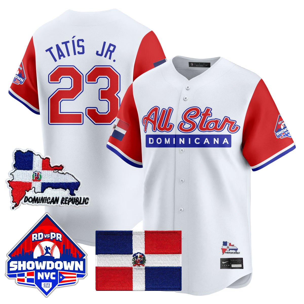 Fernando Tatís Jr Jersey #23 Dominican Republic MLB All-Star 2025 Red Sleeves