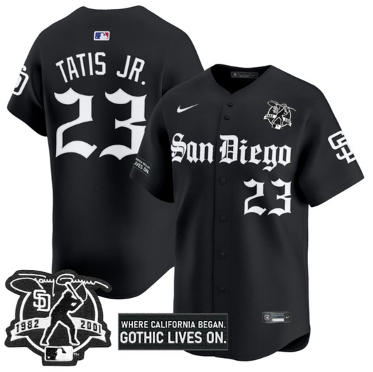 Fernando Tatis Jr Jersey #23 San Diego Padres Gothic Edition Vapor Limited Stitched Black