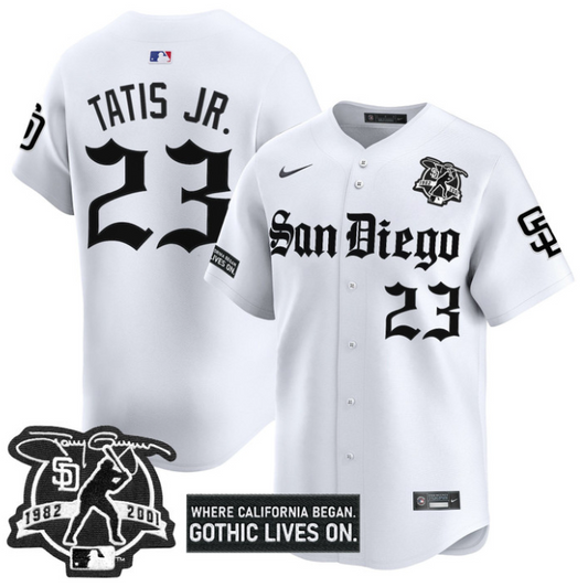 Fernando Tatis Jr Jersey #23 San Diego Padres Gothic Edition Vapor Limited Stitched White
