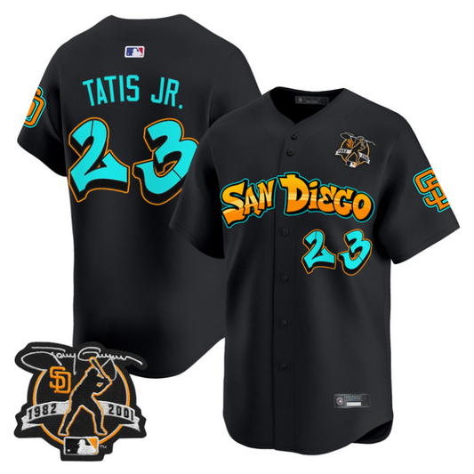 Fernando Tatis Jr Jersey #23 San Diego Padres Graffiti Barrio Edition Black