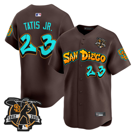 Fernando Tatis Jr Jersey #23 San Diego Padres Graffiti Barrio Edition Brown