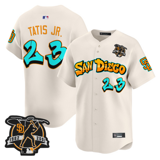 Fernando Tatis Jr Jersey #23 San Diego Padres Graffiti Barrio Edition Cream