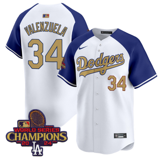 Fernando Valenzuela Jersey #34 Dodgers 2025 Gold Vapor Stitched Alternate