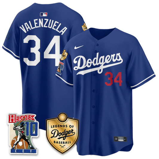 Fernando Valenzuela Jersey #34 Dodgers Ron Cey Legends Of Dodgers Royal