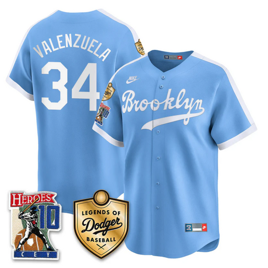 Fernando Valenzuela Jersey #34 Dodgers Ron Cey Legends Of Dodgers Throwback Royal