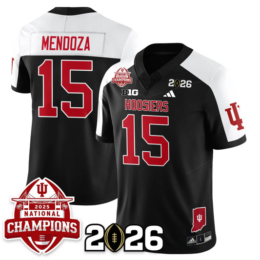 Fernando Mendoza Jersey #15 Indiana Hoosiers 2025 National Champions V2 Stitched