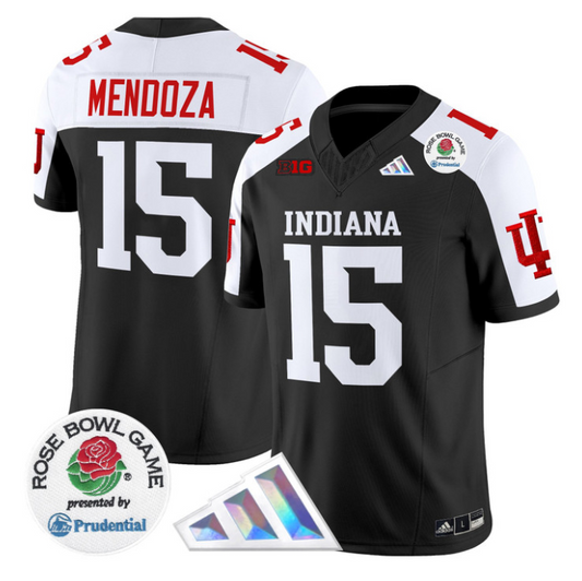 Fernando Mendoza Jersey #15 Indiana Hoosiers 2025 Rose Bowl V2 Stitched