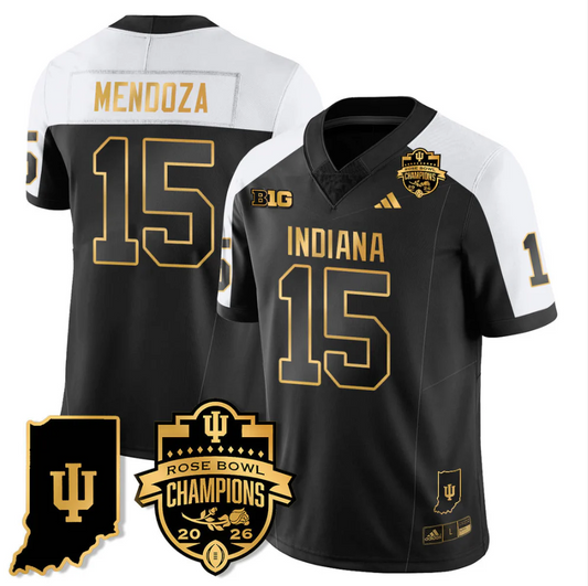 Fernando Mendoza Jersey #15 Indiana Hoosiers 2026 Rose Bowl Champions Stitched