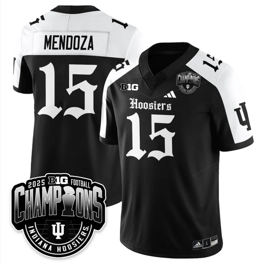 Fernando Mendoza Jersey #15 Indiana Hoosiers Gothic Big 10 Champions