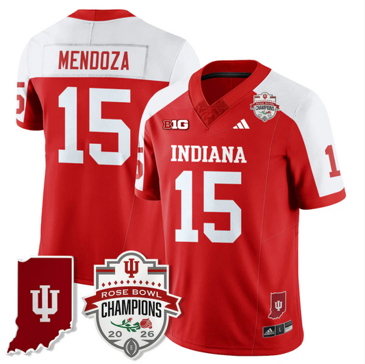 Fernando Mendoza Jersey #15 Indiana Hoosiers Rose Bowl Champions Stitched