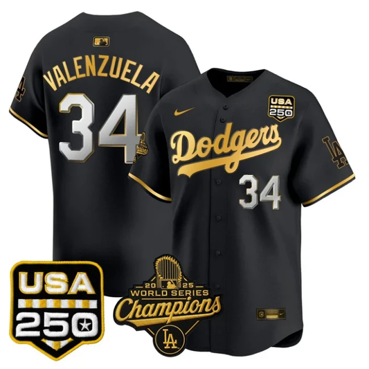Fernando Valenzuela Jersey #34 Dodgers 2025 World Series Champions 250 USA Sttitched