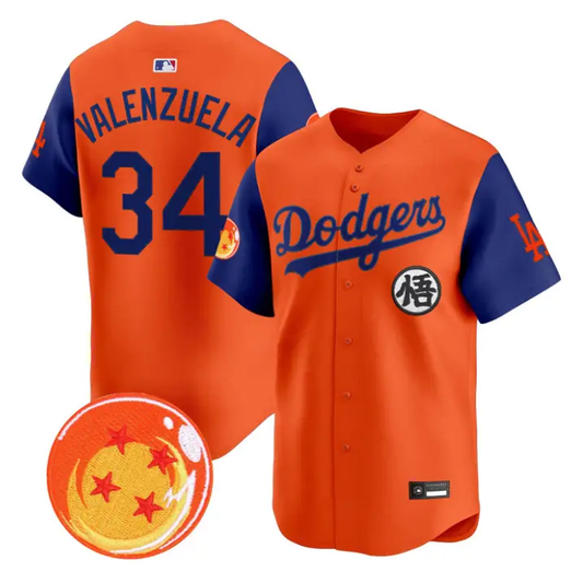 Fernando Valenzuela Jersey #34 Dodgers Dragon Ball Vapor Premier Stitched