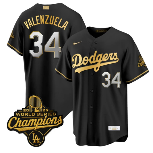 Fernando Valenzuela Jersey #34 Dodgers Gold Collection Premier Stitched