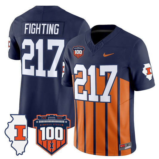Fighting Jersey #217 Illinois Fighting 100th Memorial Stadium Throwback