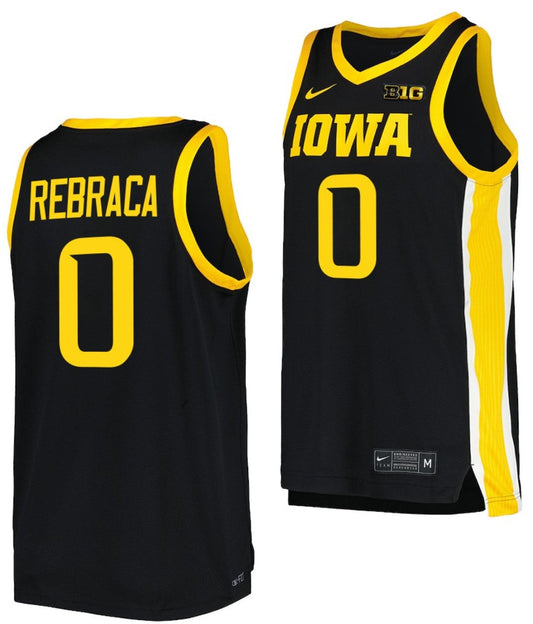 Filip Rebraca Jersey Iowa Hawkeyes College Basketball Black #0