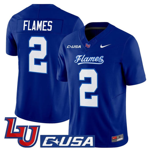 Flames Jersey #2 Liberty Flames 2025 Vapor Limited Stitched Navy Alter
