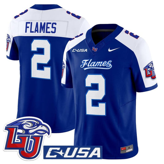 Flames Jersey #2 Liberty Flames 2025 Vapor Limited Stitched Navy Alter