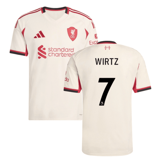 Florian Wirtz #7 Liverpool 2025-26 Away Jersey – Cream