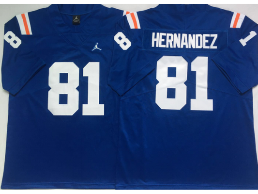 Florida Gators #81 Aaron Hernandez Blue Alternate Football Jersey