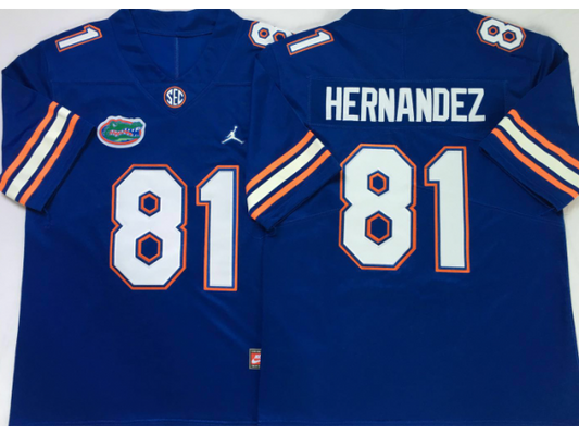 Florida Gators #81 Aaron Hernandez Blue Football Jersey