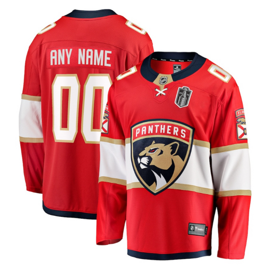 Florida Panthers 2025 Stanley Cup Final Home Breakaway Custom Men Jersey Red