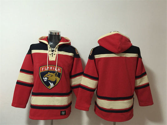 Florida Panthers Blank Red Lace-Up Pullover Hoodie