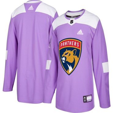 Florida Panthers Purple Pink Custom Hockey Fights Cancer Practice Jersey