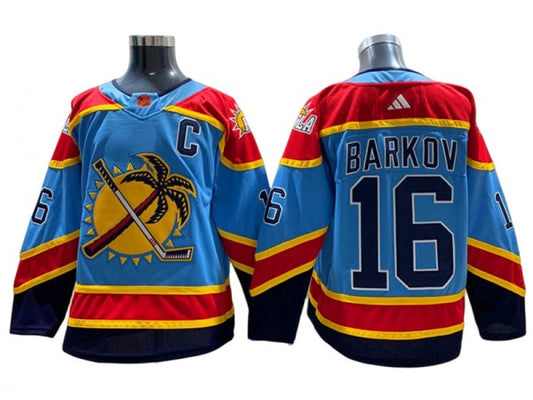 Florida Panthers #16 Aleksander Barkov Blue 2022&23 Reverse Retro Jersey
