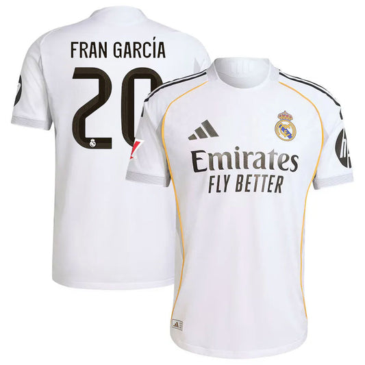 Fran Garcia 20 Real Madrid 2025-26 Home Jersey – White