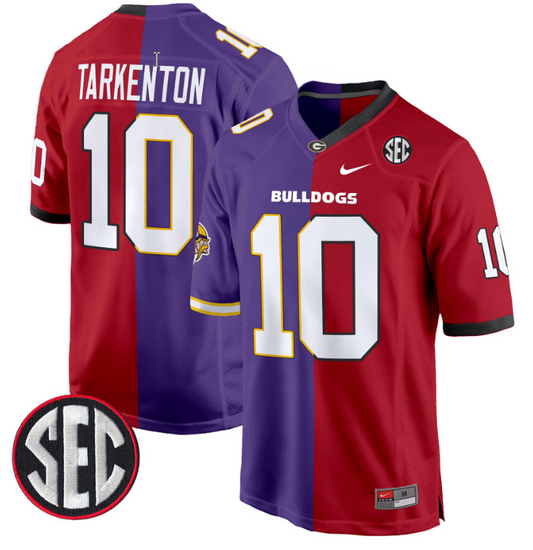 Fran Tarkenton Jersey #10 Georgia Bulldogs Split Football Game All Stitched