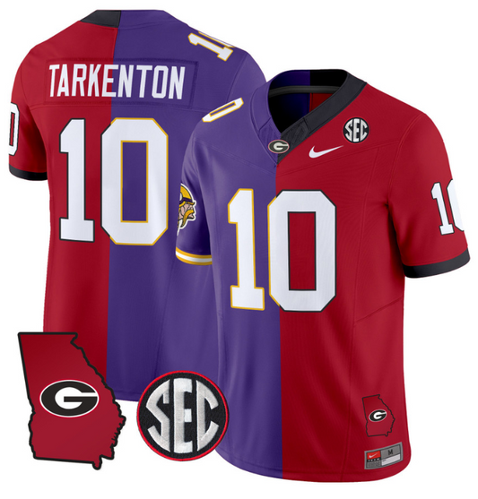 Fran Tarkenton Jersey #10 Georgia Bulldogs Split Vapor Limited Football Stiched