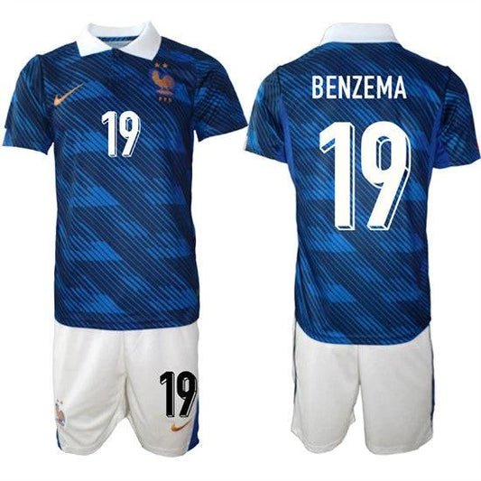 France #19 BENZEMA Jerseys National Team x World Cup 2026 Home On Field Soccer