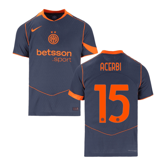 Francesco Acerbi 15 Inter Milan 2025-26 Third Match Jersey – Gray