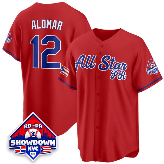Francisco Lindor Jersey #12 Puerto Rican Baseball All-Star 2025 Stitched Red