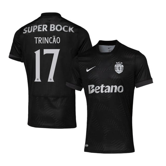 Francisco Trincão 17 Sporting CP 2025-26 Away Match Jersey – Black