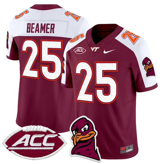 Frank Beamer Jersey #25 Virginia Tech Hokies 2025 Stitched Maroon Alternate