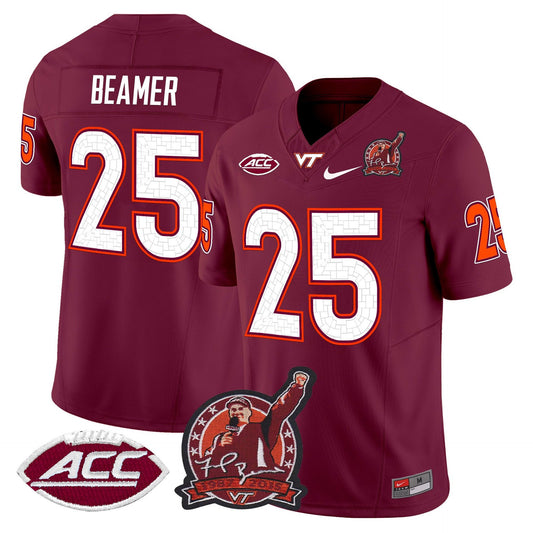 Frank Beamer Jersey #25 Virginia Tech Hokies Coach Frank Beamer 2025 Maroon