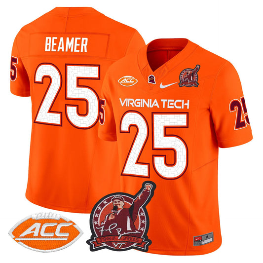 Frank Beamer Jersey #25 Virginia Tech Hokies Coach Frank Beamer 2025 Orange